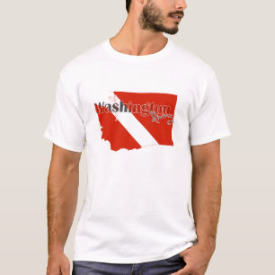 T-Shirt van de Mannen van de vlag van Washington o