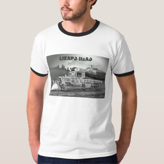 T-shirt van de Mannen van Lizard Head Railfan (Voorkant)