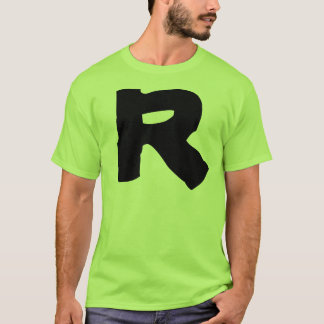 T-shirt van de partij: letter r