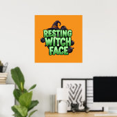 T-shirt van de Resting Witch Face Poster (Thuiskantoor)