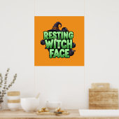 T-shirt van de Resting Witch Face Poster (Keuken)