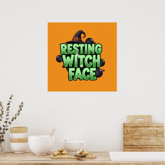 T-shirt van de Resting Witch Face Poster (Keuken)