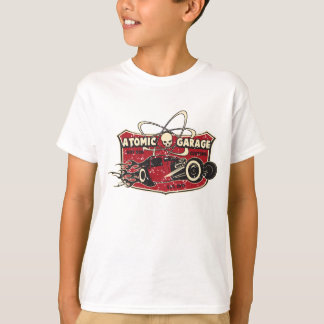 T-shirt van de retro-schedel van de jeugd, wit