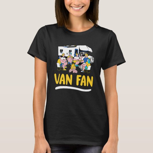 T-shirt Van Fan Camping Vacances Motorhome Caravan (Devant)