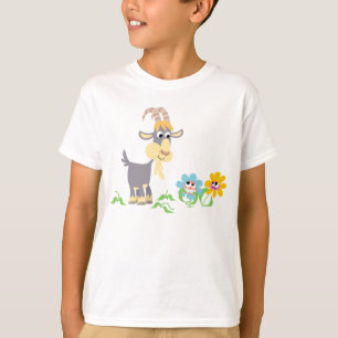T-shirt van geit en bloemen van Cartoon