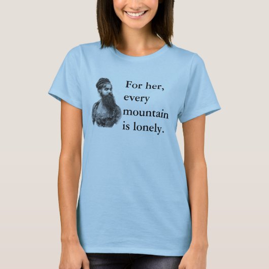 T-shirt van gekaarde dame (Voorkant)