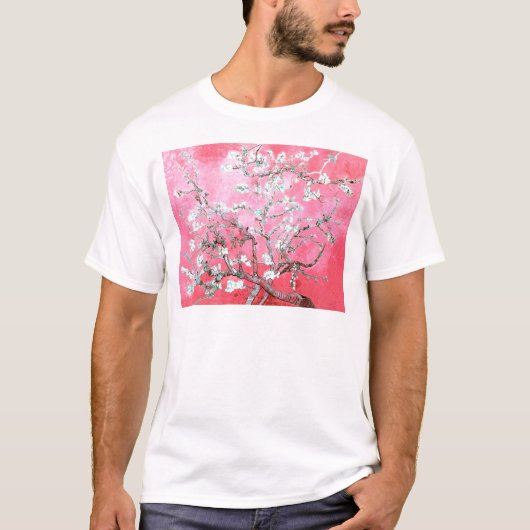 T-shirt Van Gogh Almond Blossoms rose Bleu (Devant)