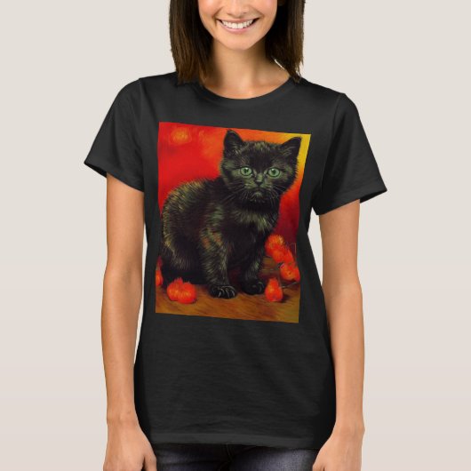 T-shirt Van Gogh Black Kitten (Devant)