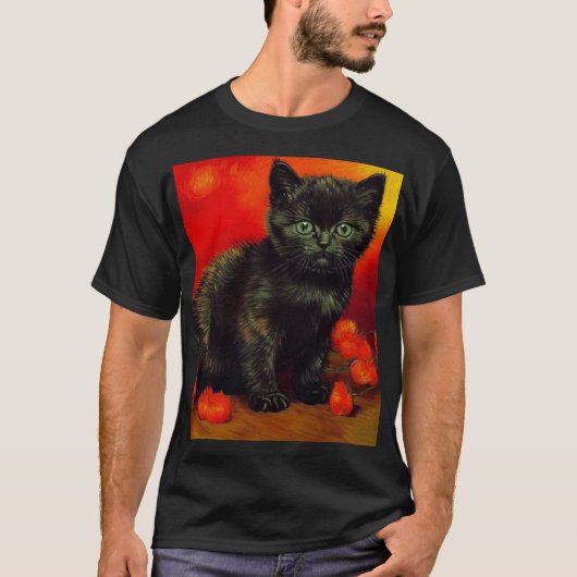 T-shirt Van Gogh Black Kitten (Devant)
