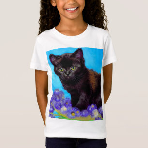 T-Shirt Van Gogh Chat et fleurs
