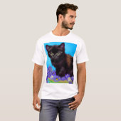 T-shirt Van Gogh Chat et fleurs (Devant entier)