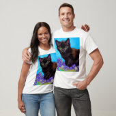 T-shirt Van Gogh Chat et fleurs (Unisexe)
