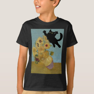 T-shirt Van Gogh Fleurs Chat Tournesols