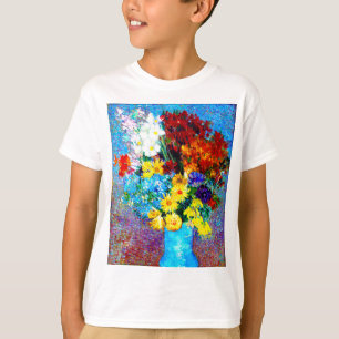 T-shirt Van Gogh Flowers dans un Vase Bleu