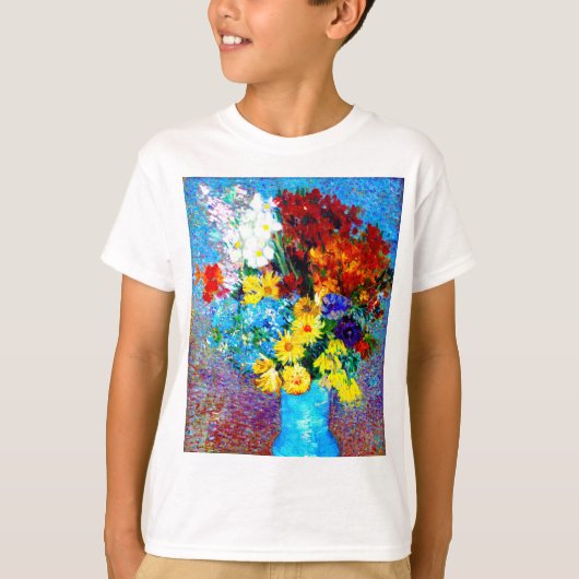 T-shirt Van Gogh Flowers dans un Vase Bleu (Devant)