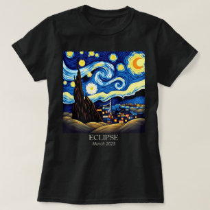 T-shirt Van Gogh Nuit étoilée Éclipse solaire Éclipse luna