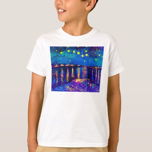 T-shirt Van Gogh - Nuit étoilée Sur Le Rhone Pop Art (Devant)