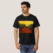 T-shirt Van Gogh Oliviers avec ciel jaune et soleil (Devant entier)