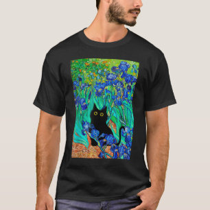 T-shirt Van Gogh Peintures Irises Fleurs Cat Les Iris Cat