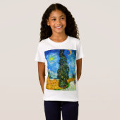 T-Shirt Van Gogh Road avec Cypress et Star (Devant entier)