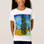 T-Shirt Van Gogh Road avec Cypress et Star (Devant)
