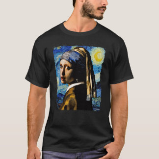 T-shirt Van Gogh Starry Night and Girl With a Pearl Earrin