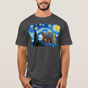 T-shirt Van Gogh Starry Night Sea Turtle Art Peinture