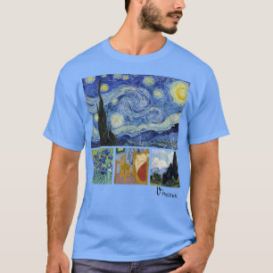 T-shirt Van Gogh Starry Nuit, Irises, Chambre avec chaise,