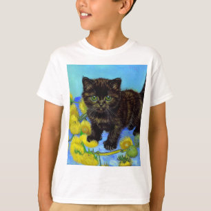 T-shirt Van Gogh Style Chat avec tournesol