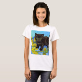 T-shirt Van Gogh Style Chat avec tournesol (Devant entier)