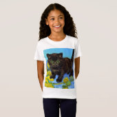 T-Shirt Van Gogh Style Chat avec tournesol (Devant entier)