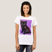 T-shirt Van Gogh Style Chat pourpre (Devant entier)
