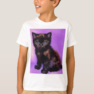 T-shirt Van Gogh Style Chat pourpre
