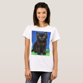 T-shirt Van Gogh Style Kitten noir (Devant entier)
