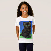 T-Shirt Van Gogh Style Kitten noir (Devant entier)