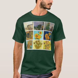 T-shirt Van Gogh Sunflower Art Art Art Vintage Retro Mast