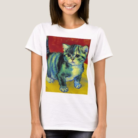 T-shirt Van Gogh Tabby Cat (Devant)