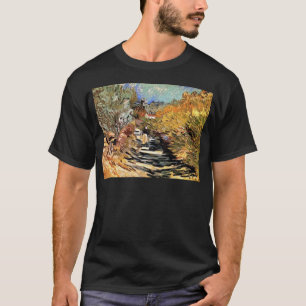 T-shirt Van Gogh - Une Route À Saint-Rémy Avec Une Figure 