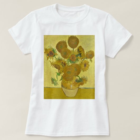 T-shirt Van Gogh Vase avec 15 tournesols GalleryHD (Design devant)