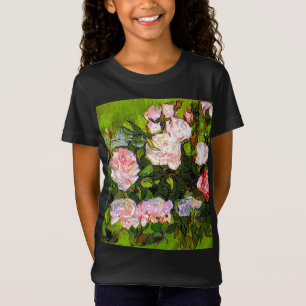 T-Shirt Van Gogh Vie morte avec des roses roses roses