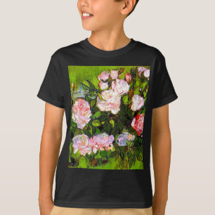 T-shirt Van Gogh Vie morte avec des roses roses roses
