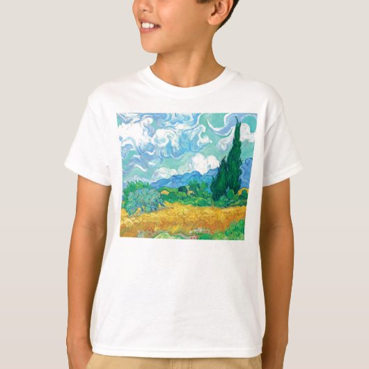 T-shirt Van Gogh Wheatfield avec Cyprès (Devant)