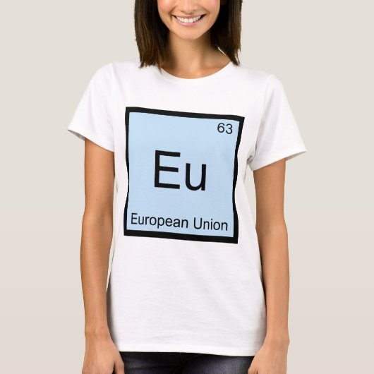 T-shirt van het symbool voor het chemisch element  (Voorkant)