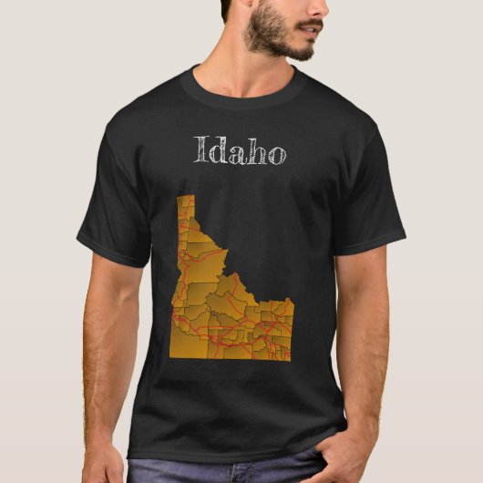 T-shirt van Idaho County & Highways (Voorkant)