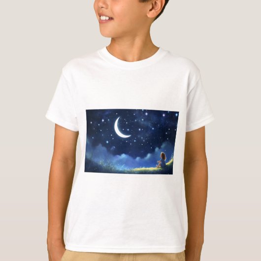 T-shirt van kinderen met Good Night Print (Voorkant)
