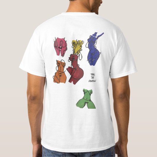 T-shirt van kleurrijk lichaam (Achterkant)