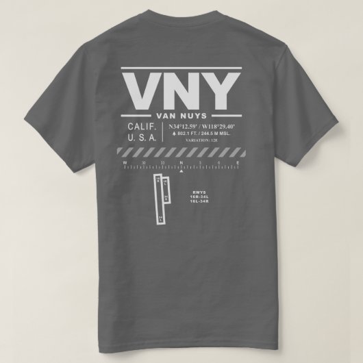 T-shirt Van Nuys Airport VNY (Design dos)