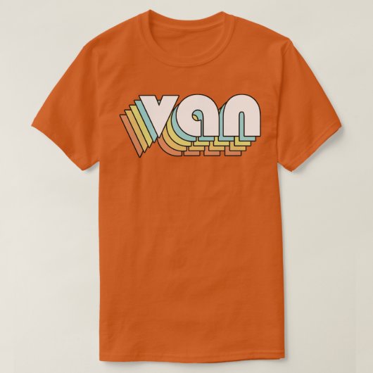 T-shirt Van Retro Typographie arc-en-ciel style défraîchi (Design devant)