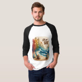 T-shirt Van Stationné avec planches de surf sur Sandy Shor (Devant entier)