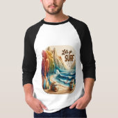 T-shirt Van Stationné avec planches de surf sur Sandy Shor (Devant)